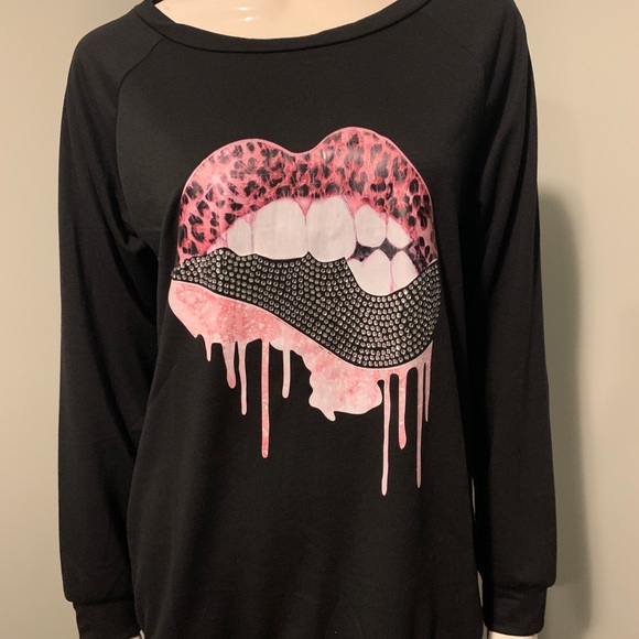 Brand New Dripping Lips BiBi Sweatshirt - Picture 4 of 6